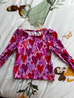 Little Sleepies Pink & Red Heart Print Long Sleeve Tee